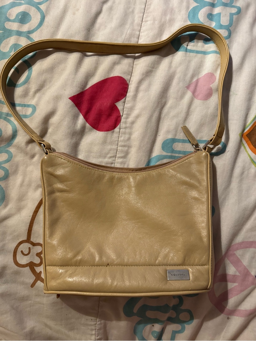 Soft Pale Yellow Leather Shoulder Bag